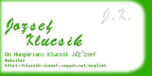 jozsef klucsik business card